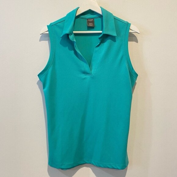 Sleeveless Collared Shirt in Teal Size L Perfect for Golf or Tennis - Picture 1 of 14